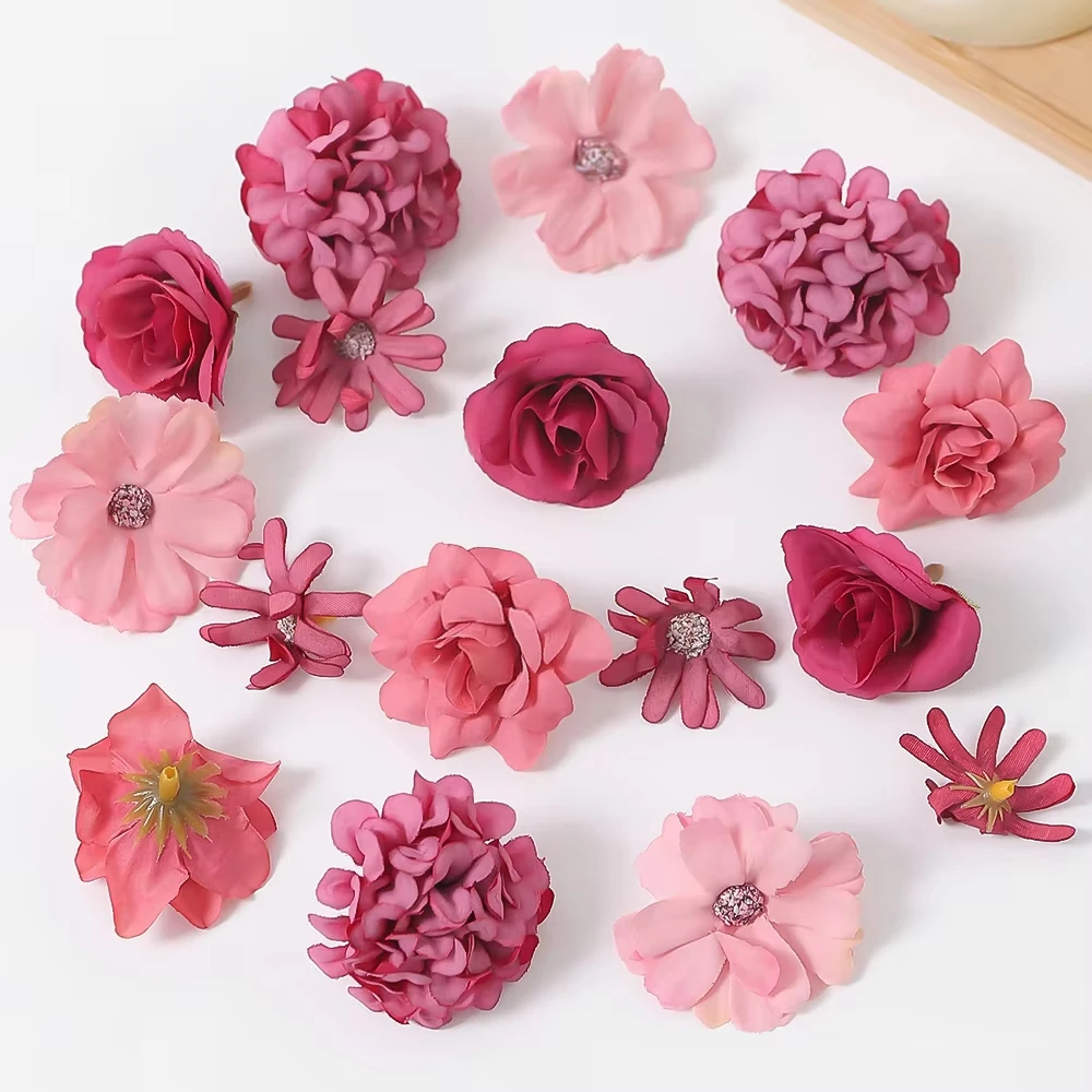 16 Stück Rose Künstliche Blumen Seide Gefälschte Blumen für Wohnkultur Hochzeit Party Dekoration Brautstrauß DIY Kranz Geschenk Zubehör