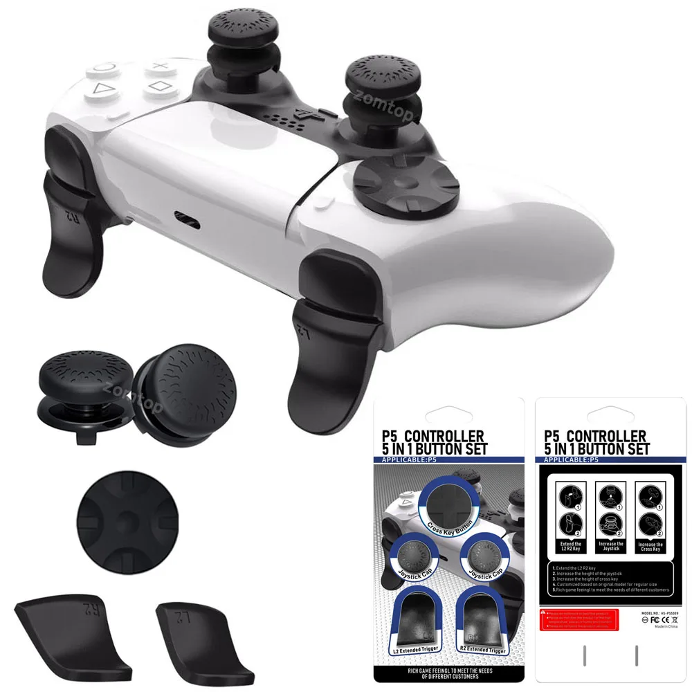 5in1 Thumb Grips for Playstation 5 PS5 Controller Joystick L2 R2