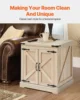 Farmhouse End Table, Rectangle PE Rattan Woven Wood Coffee Table, 24-Inch Modern Boho Style Storage Coffee Table 4