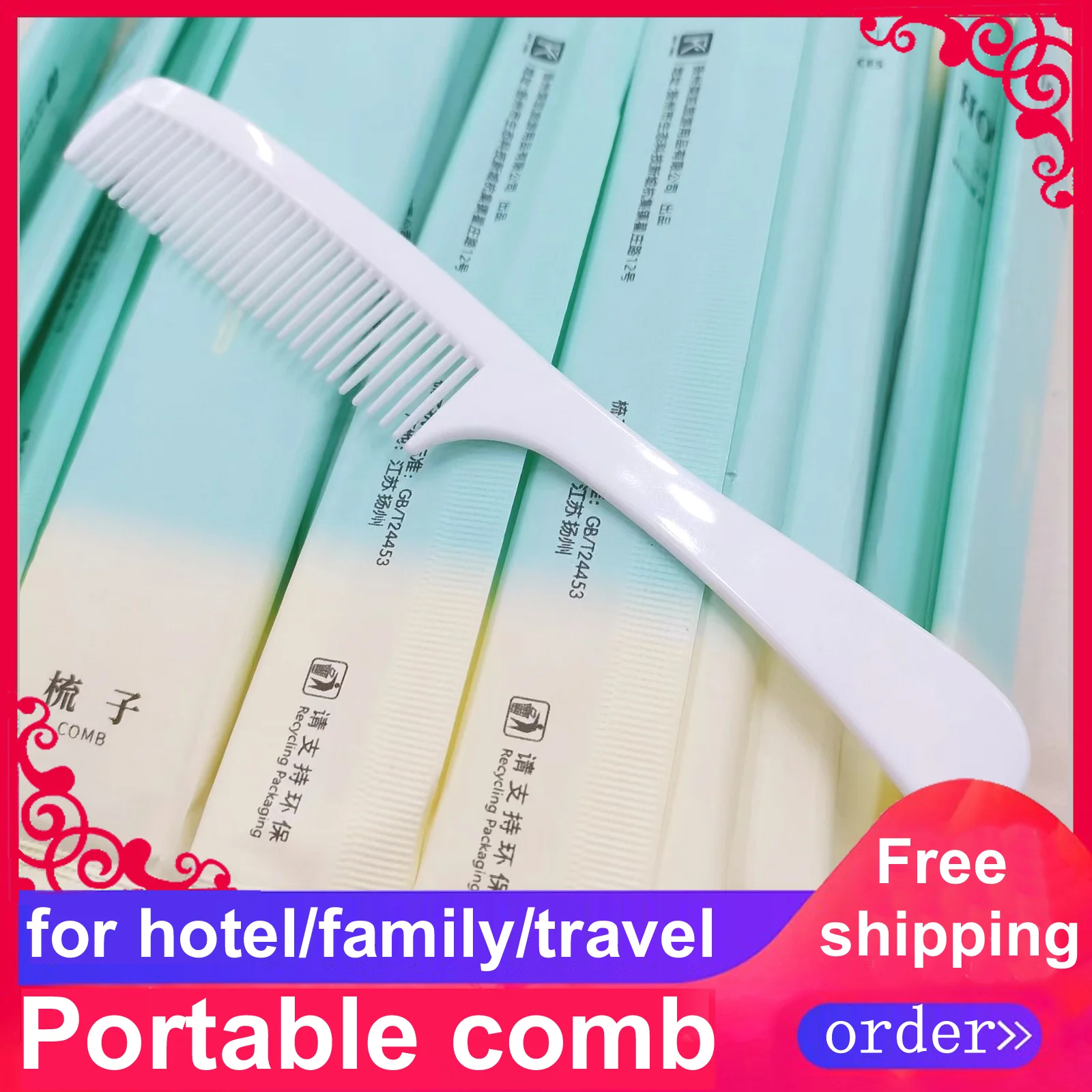 

Doma Hotel Supplies Wholesale Combs White Good Quality High End Paper Environmentally Packaging Free Shipping