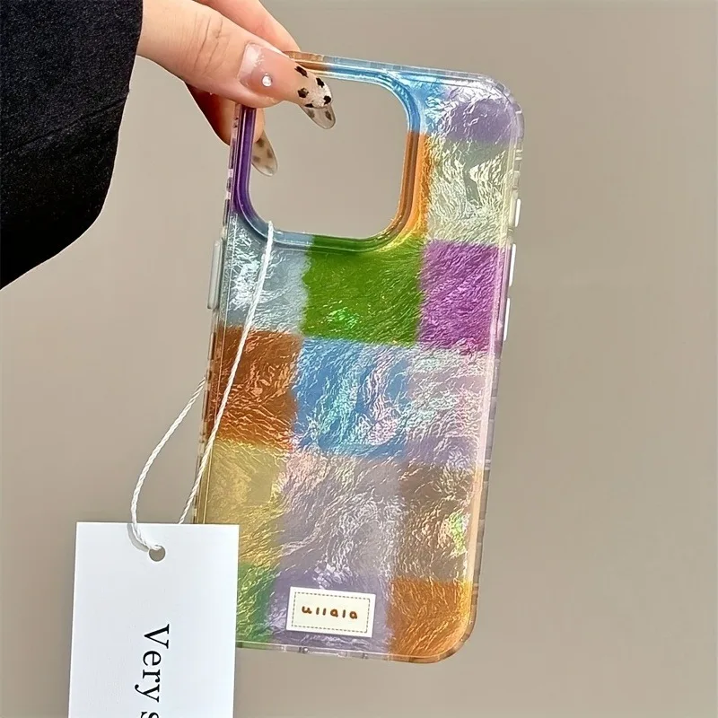 Vortex Pattern Colorful Plaid Phone Case Cover