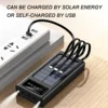 30000Mah-12000Mah Large Capacity Portable Charger Solar Power Bank Built-In 5 Outputs and 3 Inputs Cable for Mobile Phone Audio 4