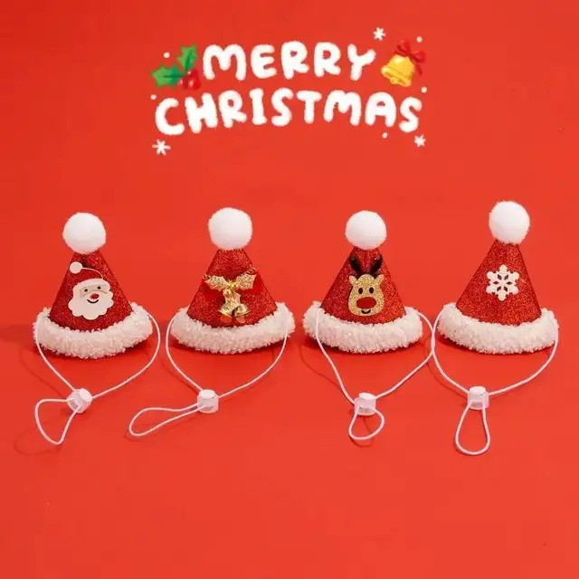 Christmas Cat Hat Cat Knitted Scarf Set Soft Winter Christmas Soft Santa Claus Costume Scarf For Dog Cats Pet Xmas Cat Supplies 4