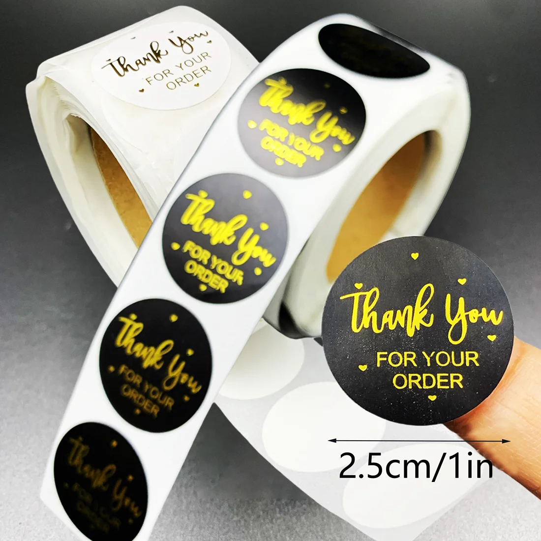 500pcs/roll Golden Foil Thank You Labels Stickers for Small Business ...