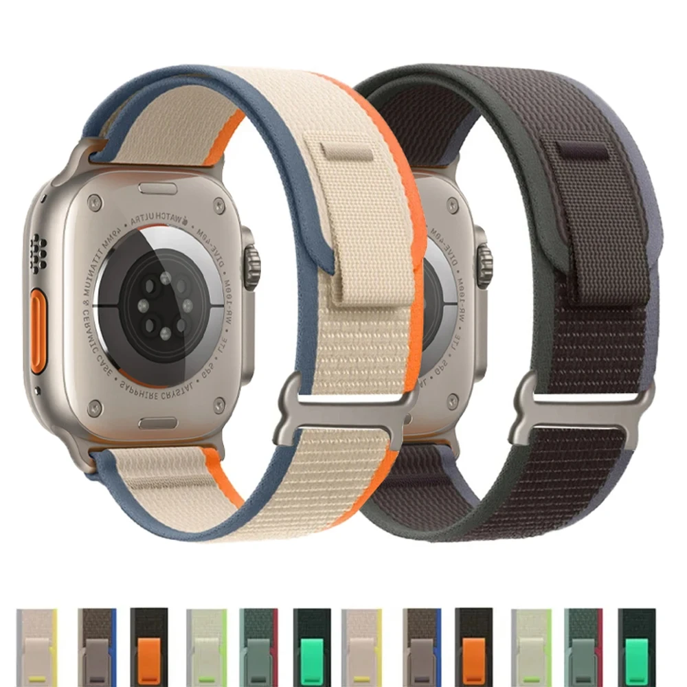 Nylon Watch Strap Trail for Apple Watch Ultra 2 49mm 45mm 44mm 42mm 40mm 41mm 38mm