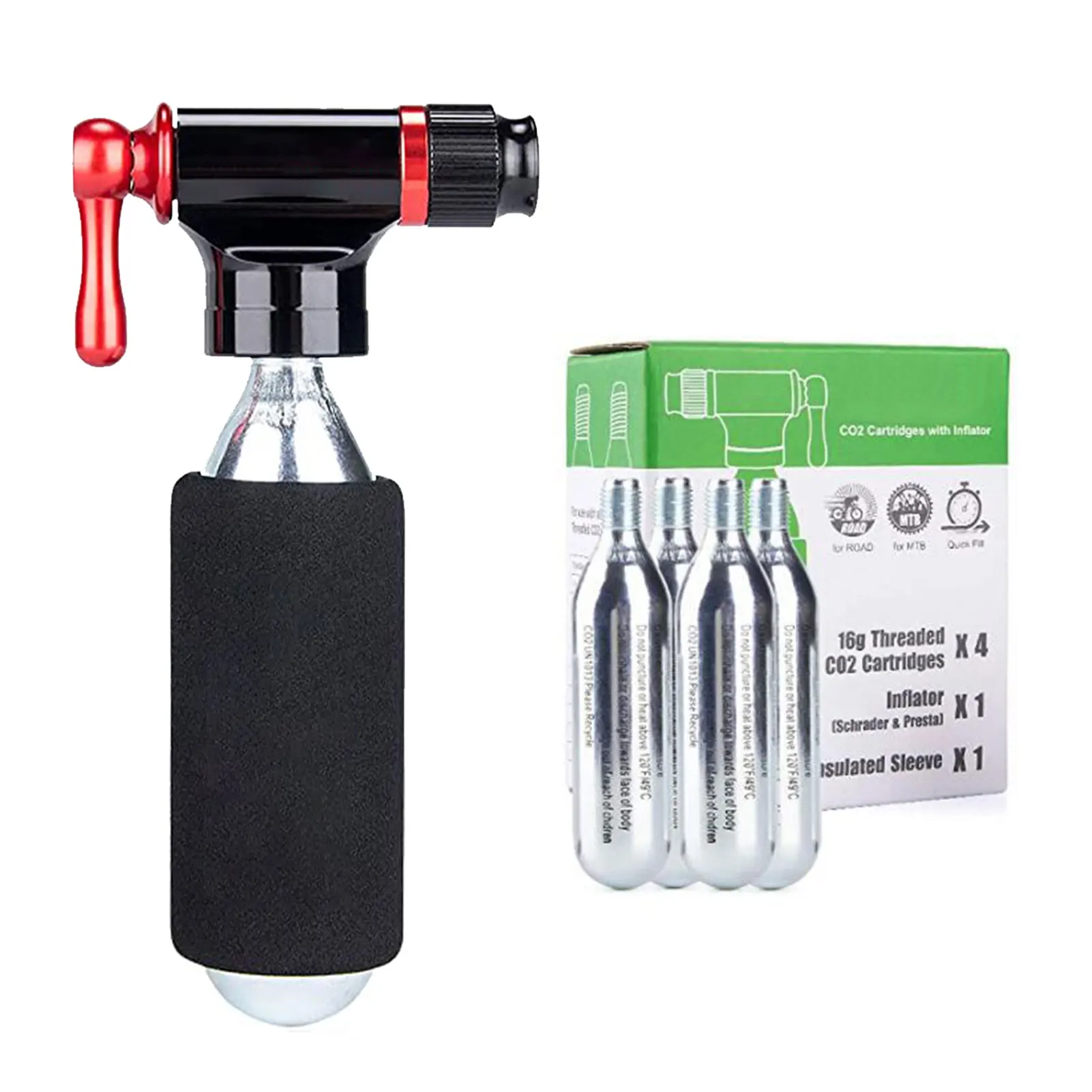 CO2 Bike Pump CO2 Iator Set Suitable For Road/Mountain Bike Tires With