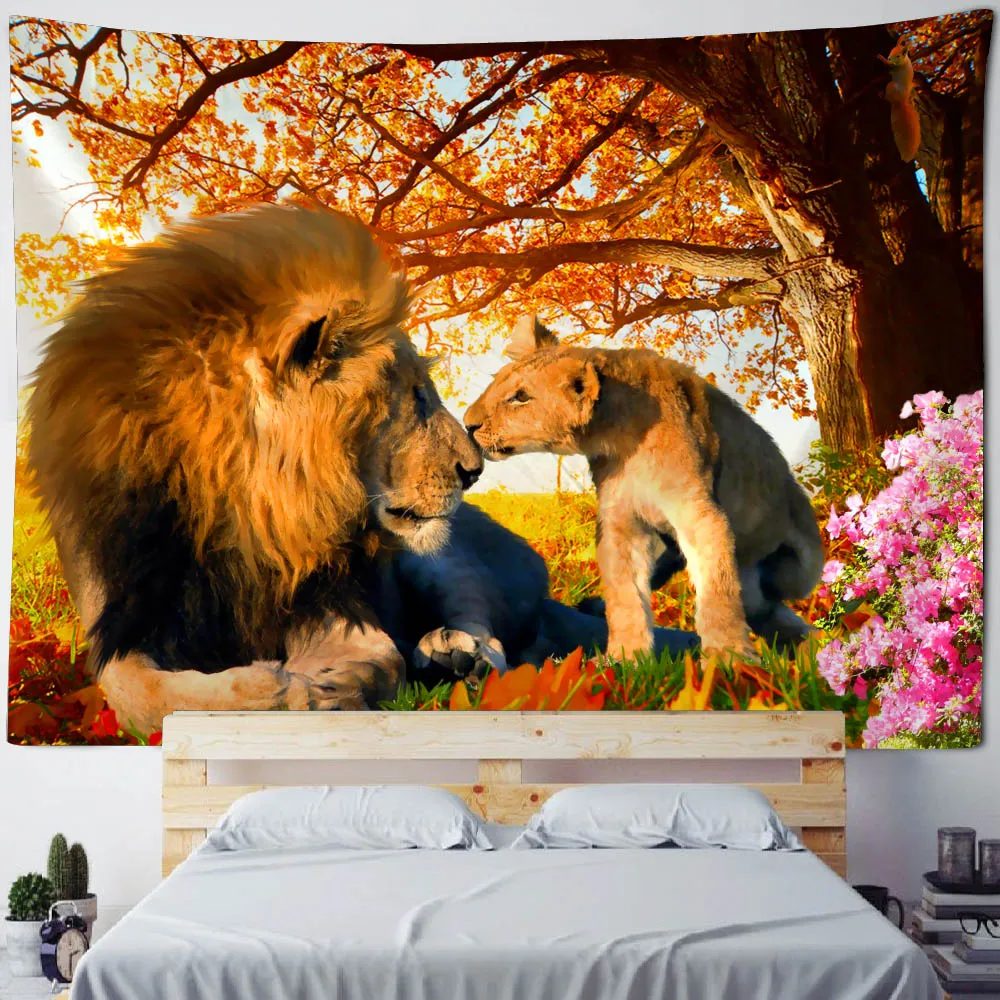Tapestry Decor Home Tapestry Wall Hanging Hippie Room Wall Art Decoration Blanket Hanging on Tiger Leopard Animal Forest
