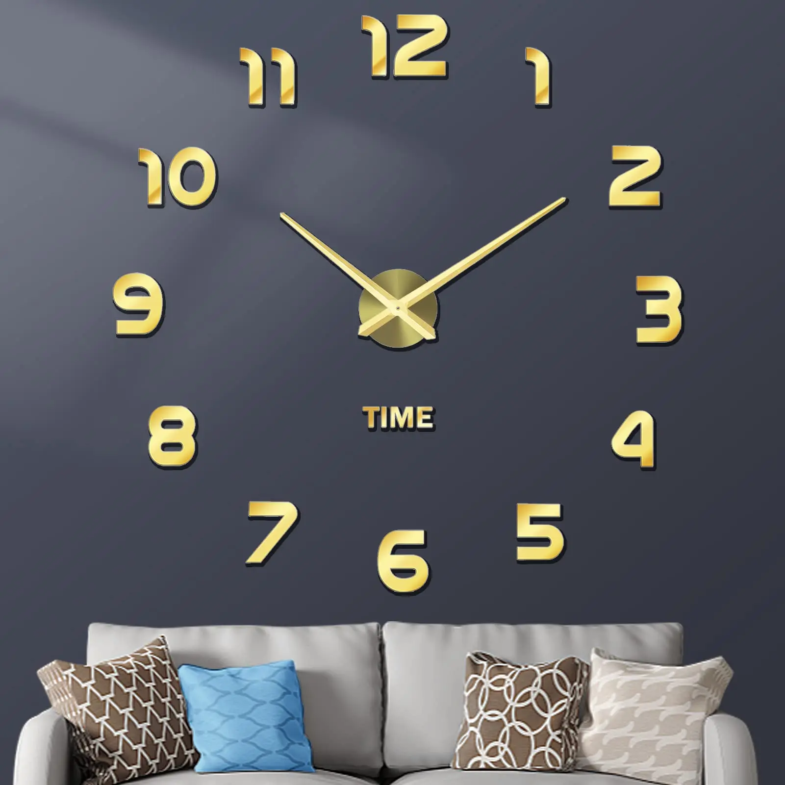 Reloj de pared grande DIY, diseño moderno, 12 marcos de fotos, muestra  creativa, imagen familiar, reloj de pared grande, decoración única para el  hogar, silencioso - AliExpress