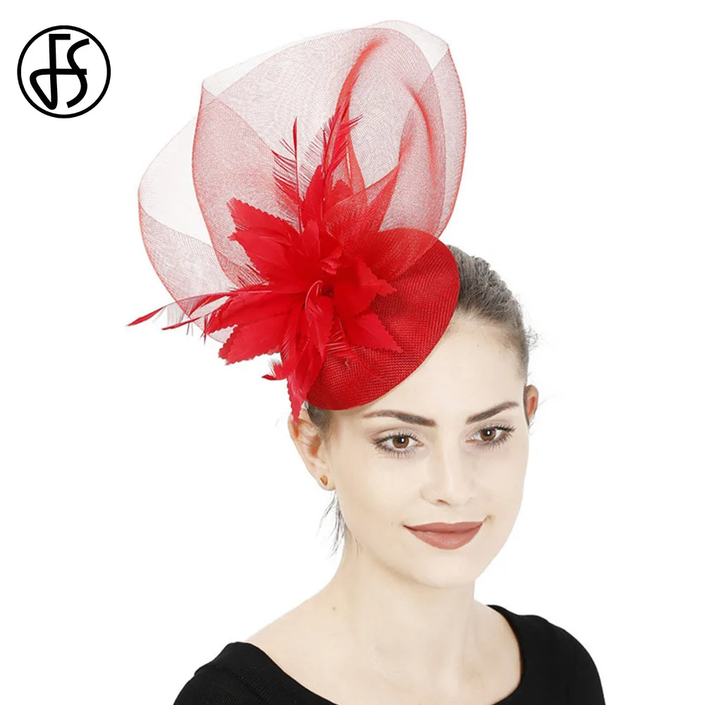 Fs British Wedding Fascinator Gauze Headdress Pillbox Hat Veil Ladies Women Church Party Derby
