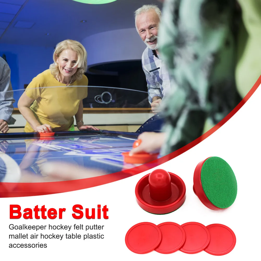 Air Hockey Accessories Goalies Puck Felt Pusher Mallet Professional Goalkeeper Air Hockey Felt Putter Adult Table Games Entertaining Toys Equipment