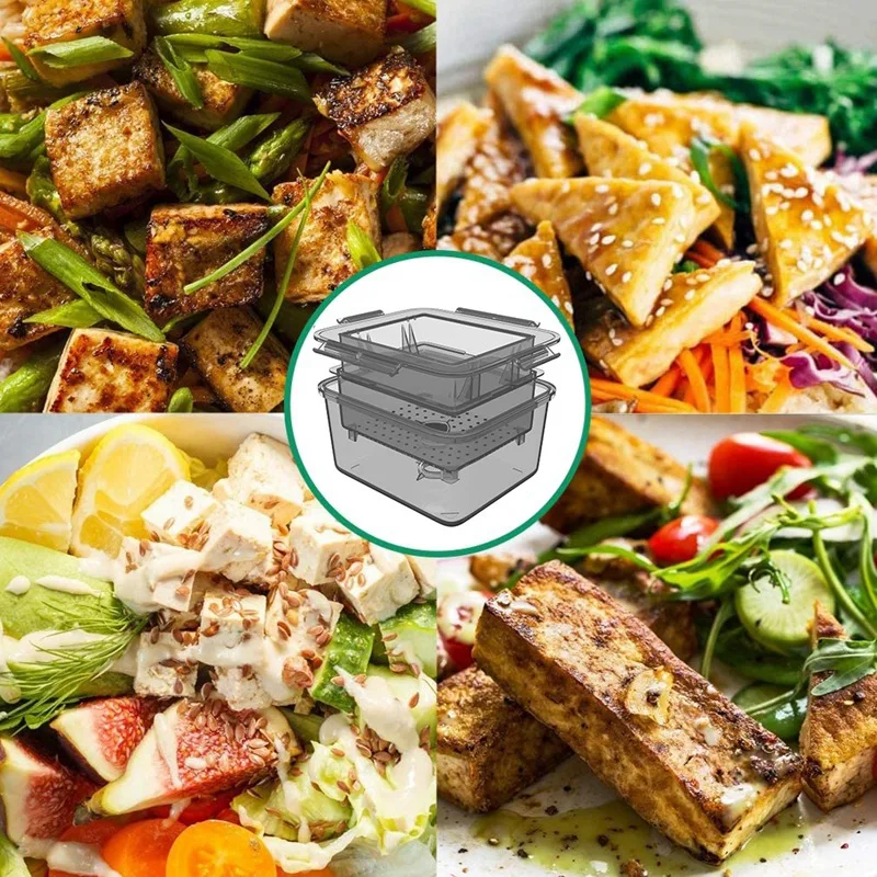 Tofu Press Tofu Drainer 3-Layer Press Built-in Drainage Water Removing Tool Dishwasher Safe Kitchen Cooking Tool HOT