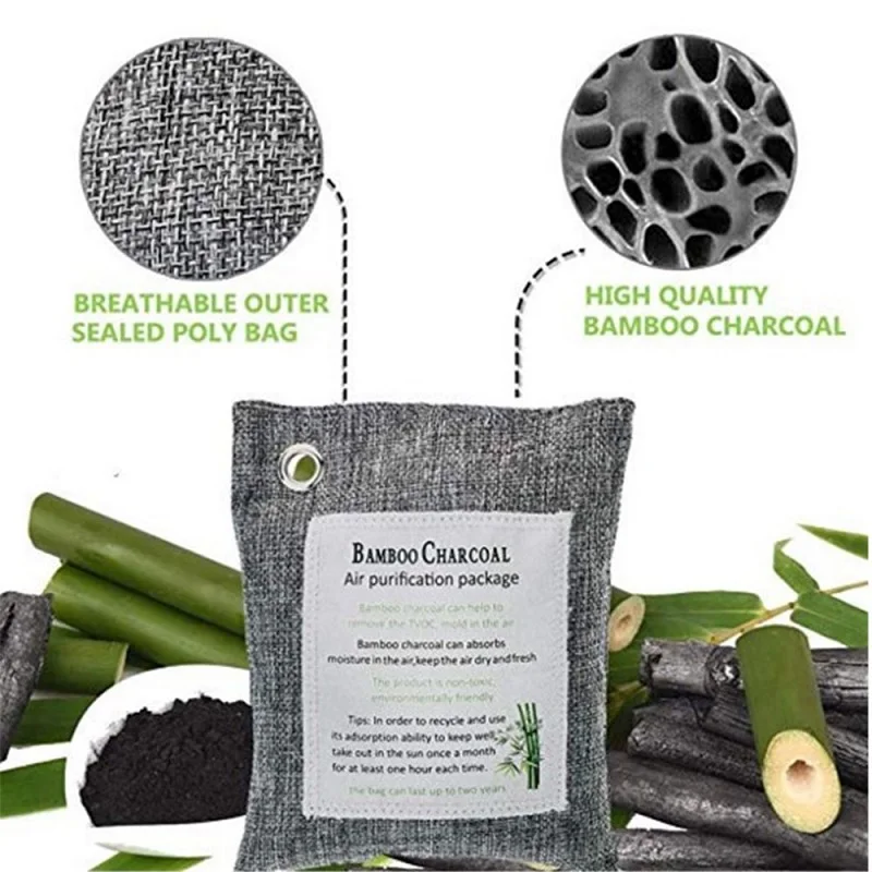 Two Bags Of Household Bamboo Charcoal Bag For Dehumidification Sterilization Deodorization Activated Natural Bamboo Charcoal Bag bamboo charcoal air purifier activated charcoal odor absorber bamboo charcoal odor absorber