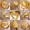 Fashion Ocean Starfish Shell Rings for Women Stainless Steel Gold Color Wedding Ring Aesthetic Waterproof Jewelry Gift anillos