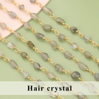 YEGUI C324, chaîne, sans nickel, plaqué or 18 carats, cuivre, pierre naturelle, fait à la main, collier de bracelet à bricoler soi-même, fabrication de bijoux, 1 m/lot 5