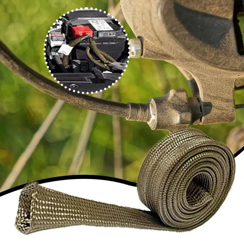 Insulated Fuel Pipe Heat Shield Sleeve High Temperature Resistant Mineral Fiber Braided Wiring Harness Fireproof And Cuttable