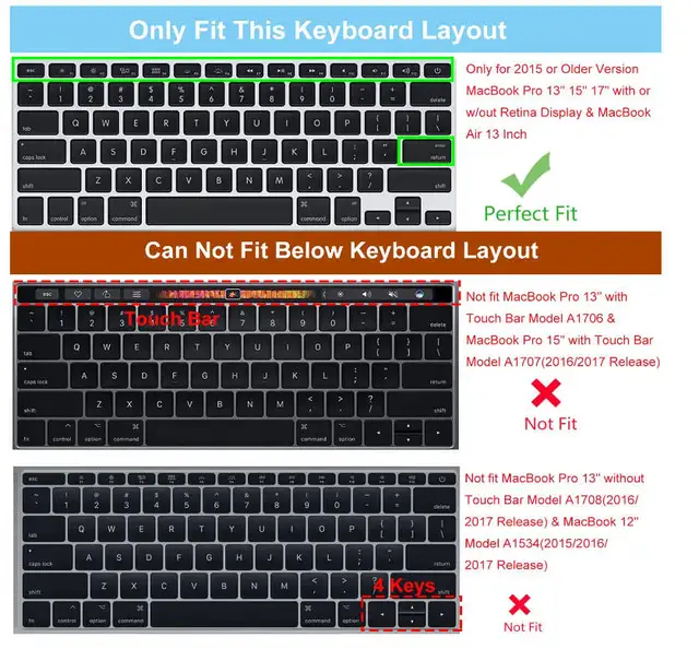 For Apple macbook Air Pro with Retina 11 12 13 15 17 Touch Bar