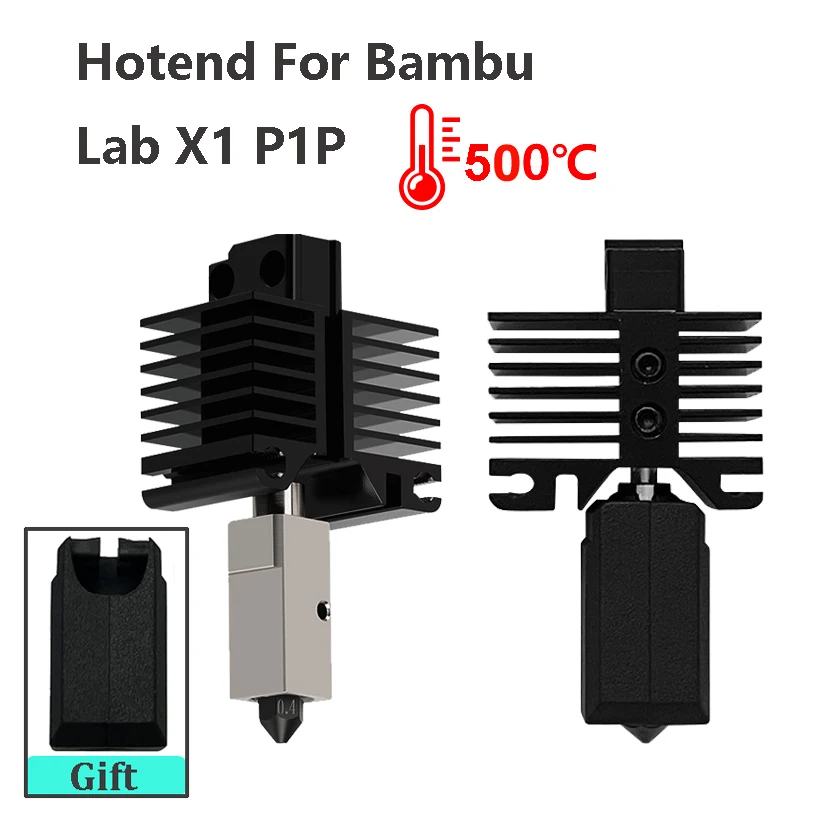 Kit Hotend Aggiornato Per Bambu Lab X1 Carbon X1-Carbon Combo P1P Parti Della Stampante 3D Ugello In Acciaio Temprato Con Blocco Termico Placcato In R