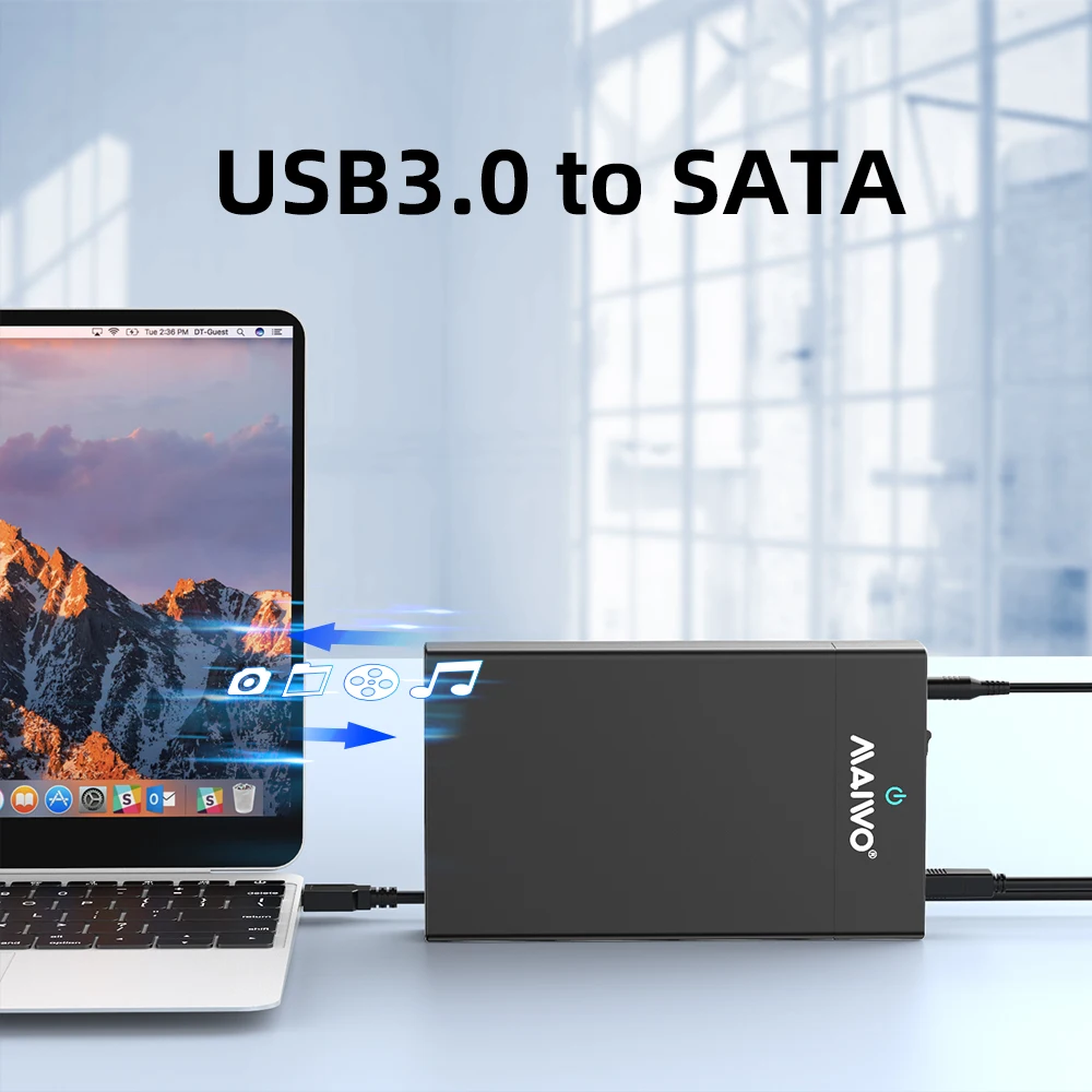 MAIWO HDD 케이스 SATA-USB 3.0 어댑터 외장 하드 드라이브 인클로저, 2.5 3.5 SSD 디스크 HDD 케이스, PC 노트북용 SSD 박스, 3.5 인치