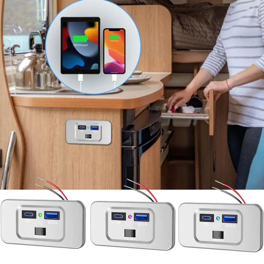      ܼƮ г Ʈ,  QC 3.0, USB  PD, κ ڵ, , Ʈ, RV, 12V-24V