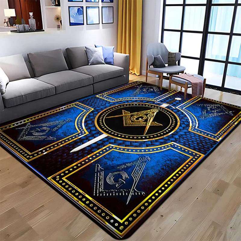 

Freemasonry Carpet Masonic Rug Floor Mat Carpet Regtangle Living Room Carpet Bedroom Carpet Home Anti-Slip Carpet Door Mat