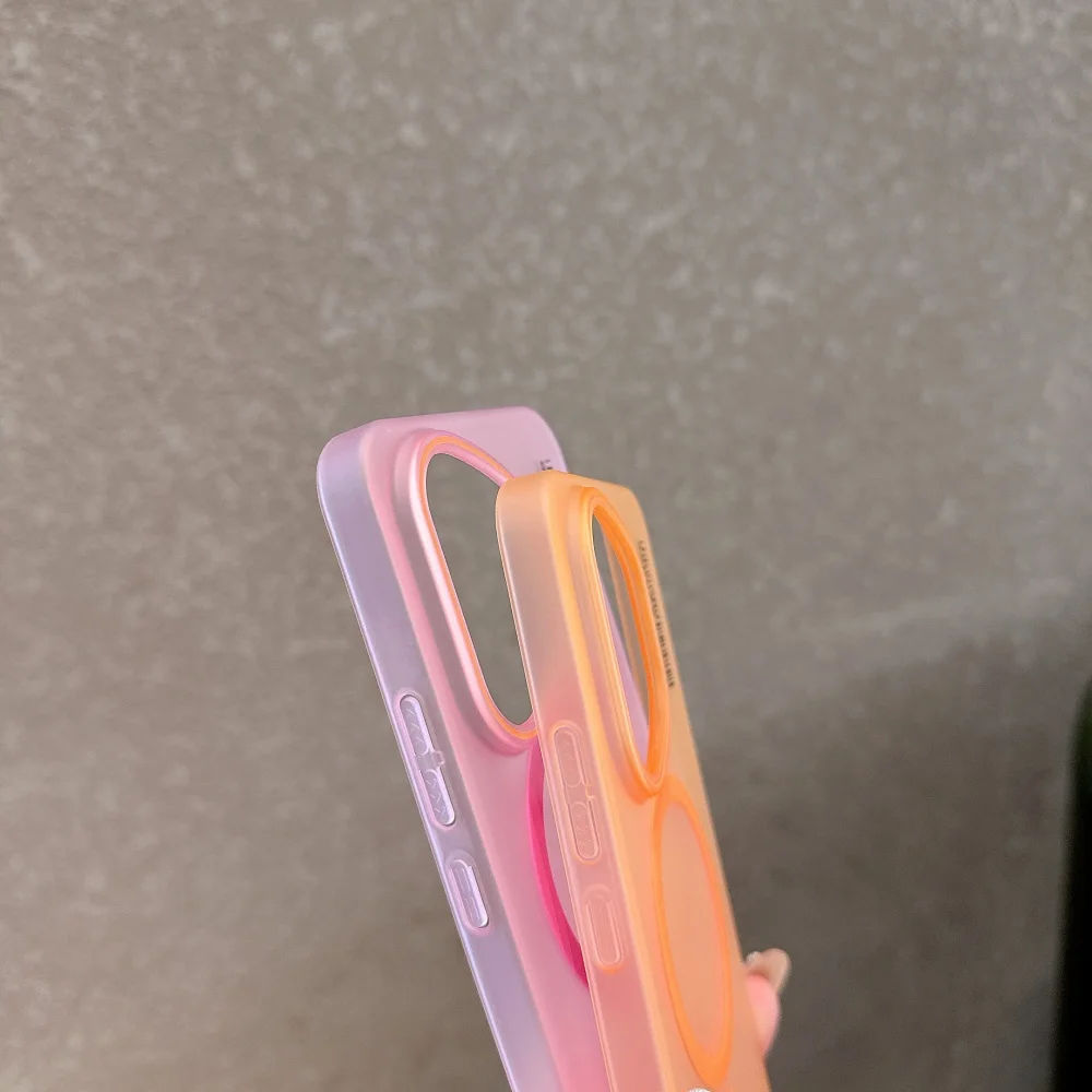 Translucent Frosted PC MagSafe Magnetic Phone Case with Wireless Charging Capability