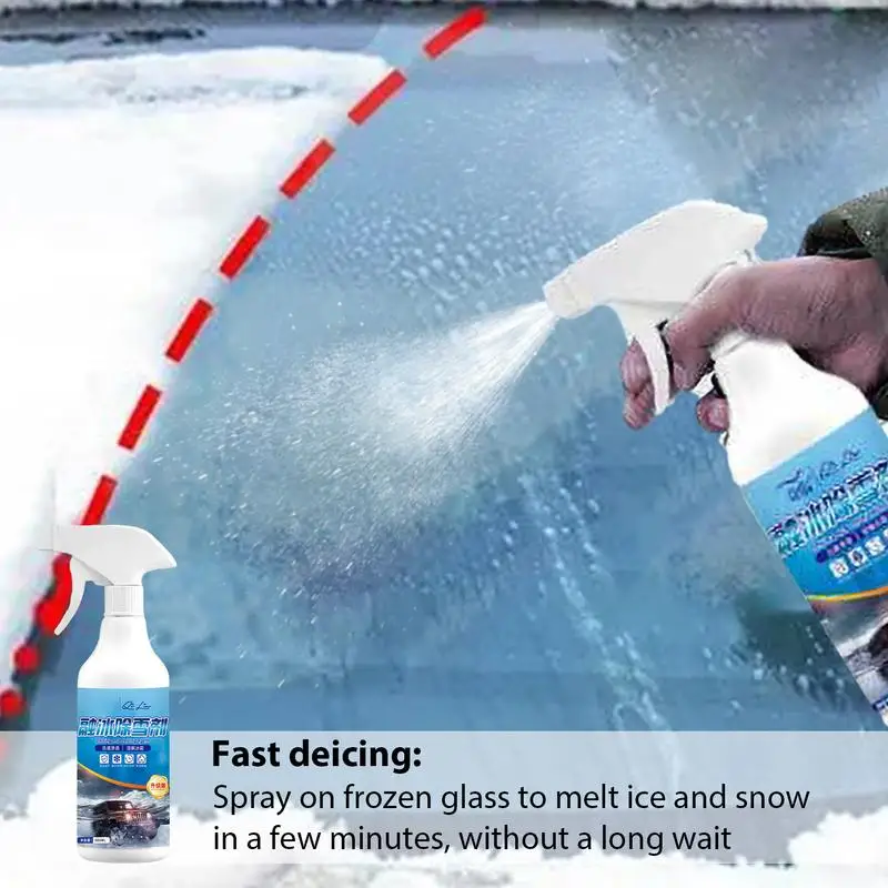 Car Window Defroster Spray Winter Windshield Defroster Spray 500ml Multipurpose Car De Icer Auto Deicing Liquid For Glass