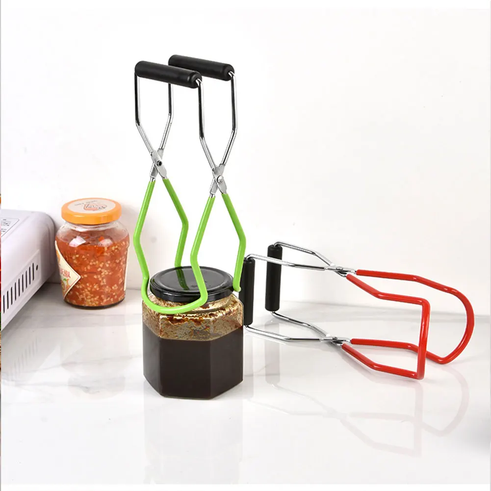 Glass Lifter with Grip Handle Canning Gripping Tongs Stainless Steel Glass Tongs Heat Resistance for Safe Secure Grip