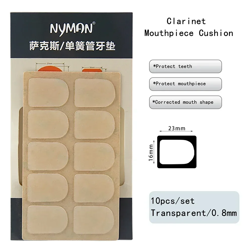 Saxophone & Clarinet Mouthpiece Cushions - Set of 10 Silicone Pads, 0.5mm/0.8mm Thickness