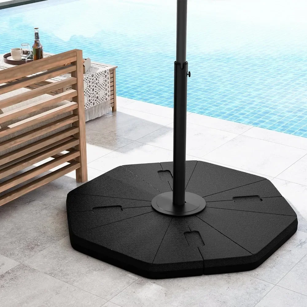 4-Piece Patio Umbrella Base, 208 lbs Heavy Duty Offset Cantilever Umbrella Stand 2