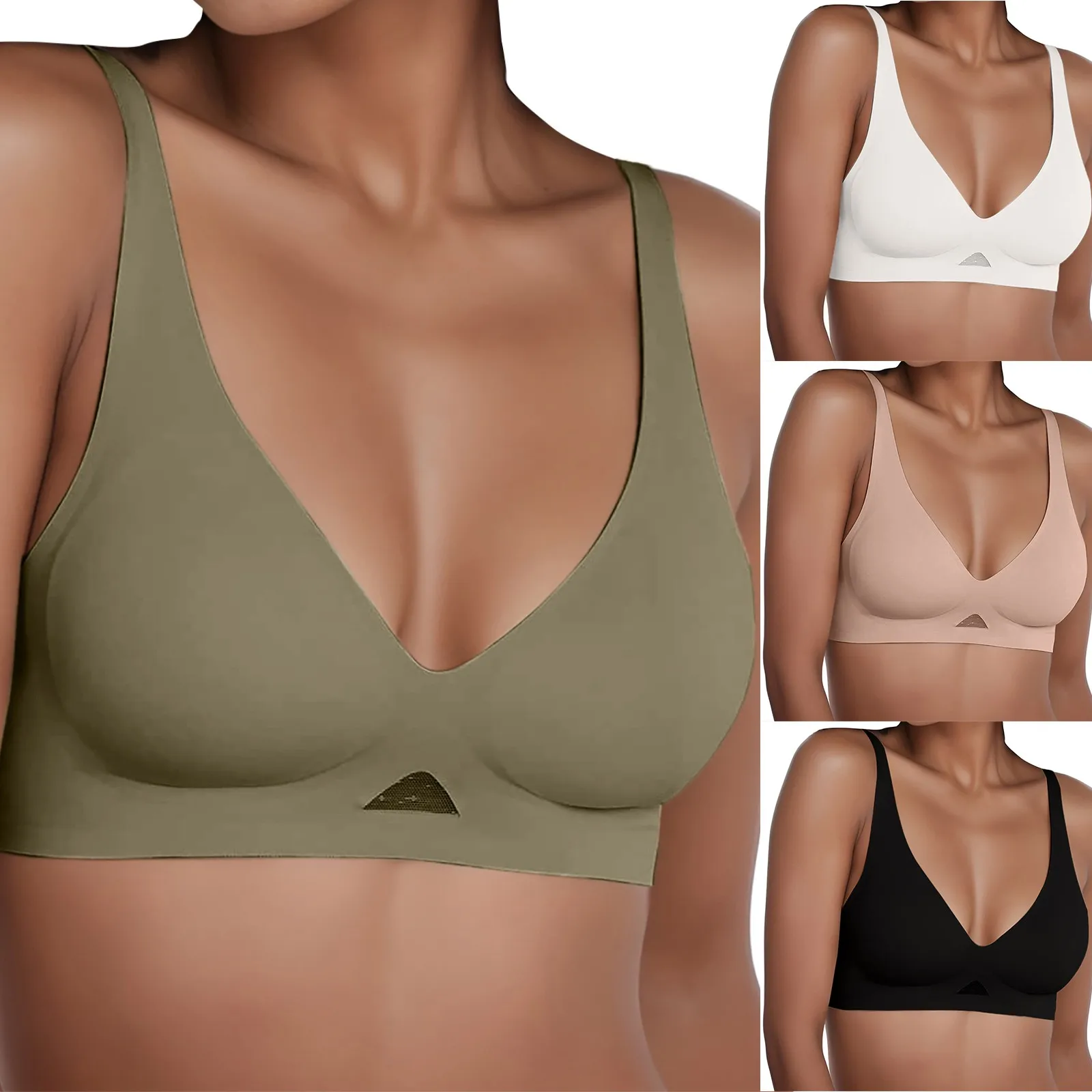 

Seamless Bras For Women Wireless Underwear Push Up Brasiere Deep V Bralette Comfort Female Thin Invisible Bra Sexy Lingerie