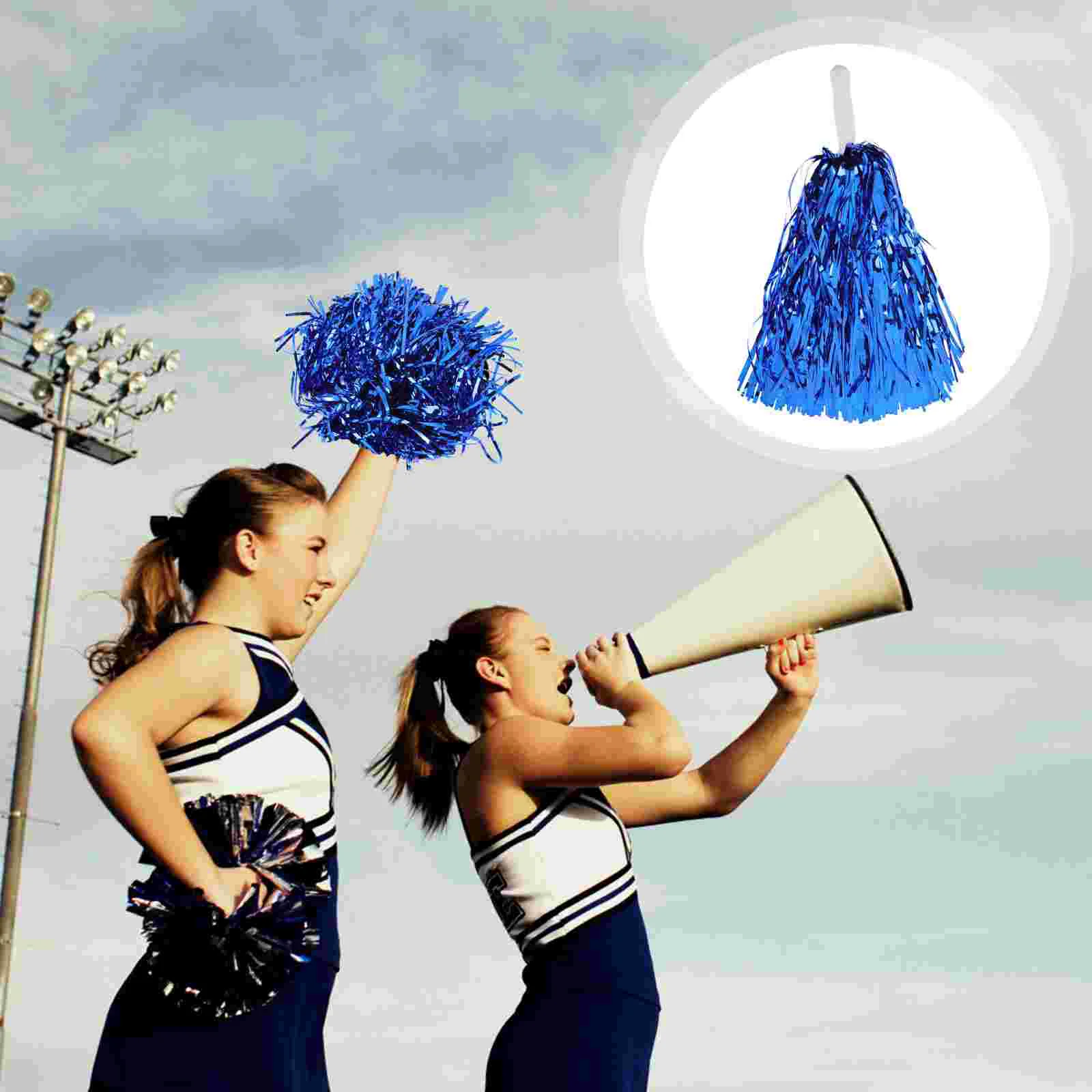 

Metallic Cheerleading Pom Poms: 4pcs Cheerleader Cheering Squad Pompoms for School Sports Games Team Dance Party Favor Supplies