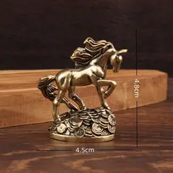 Brass Zodiac Horse with Money - Antique Bronze Animal Ornament - - (Horse)