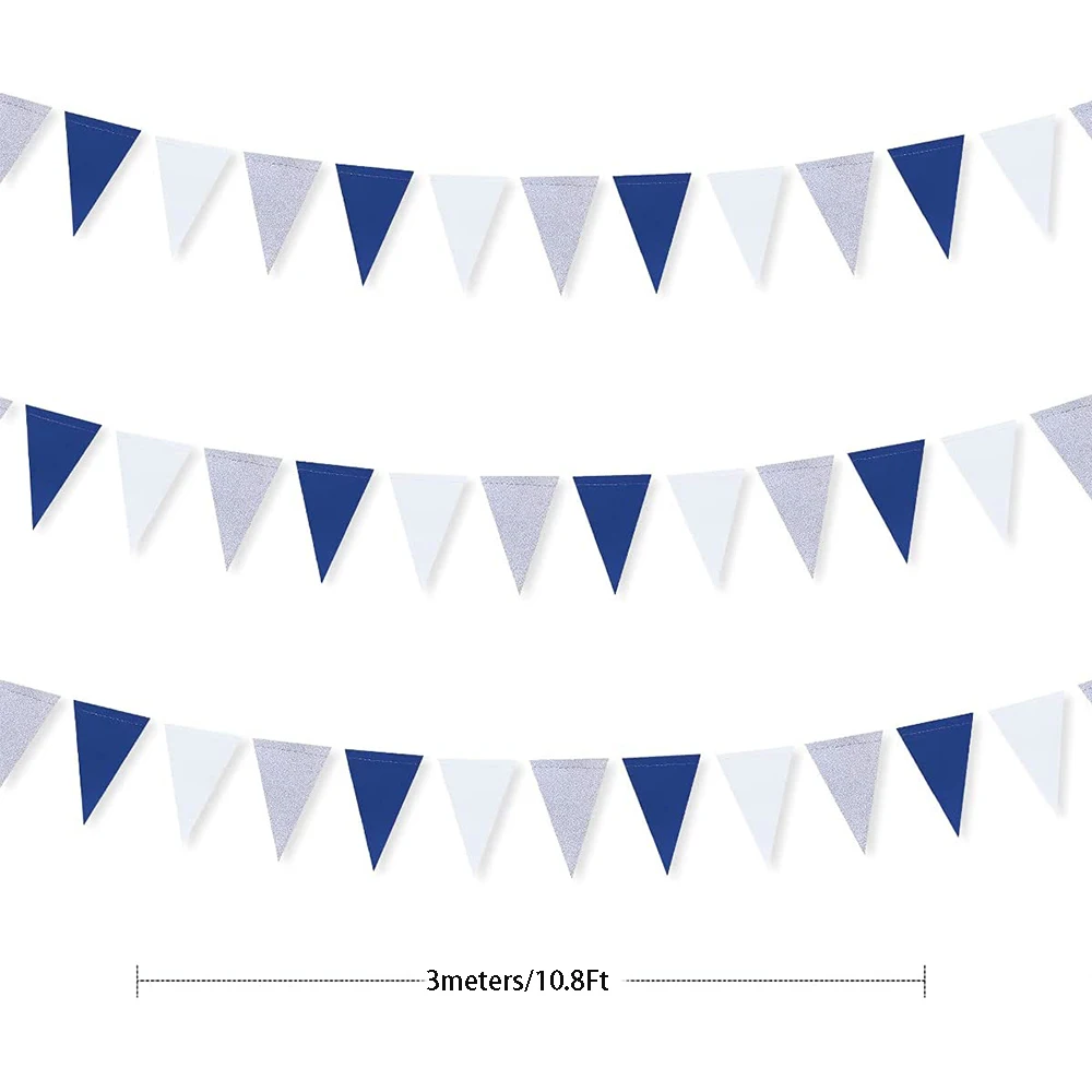 Royal Blue Silver Birthday Party Decorations Navy Blue White