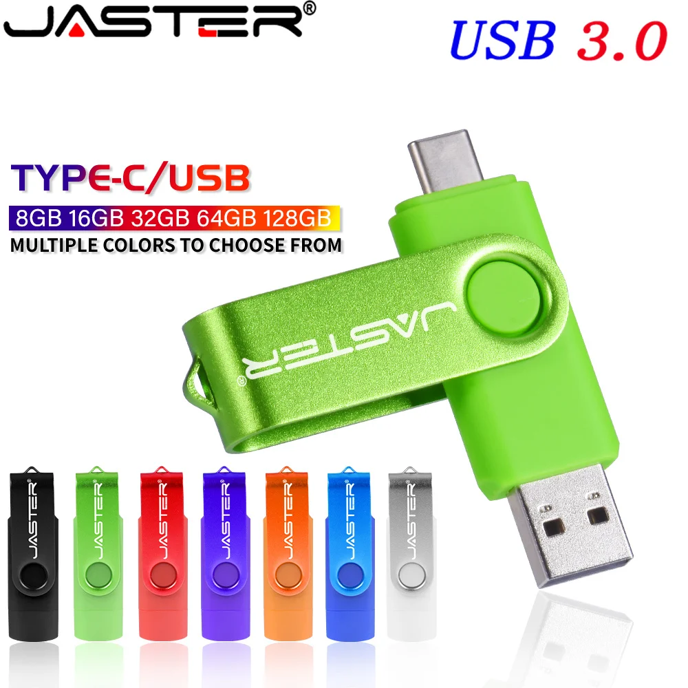 JASTER 고속 유형 C USB 플래시 드라이브 3.0 8GB 16GB 32GB 64GB 128GB 회전 Pendrive 컴퓨터 휴..