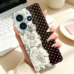 Soft Lace Polka Dot Phone Case Cover for Redmi A7 Pro 4G (Mix01)