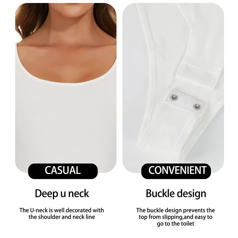 Women's Thermal Underwear Tops Deep U Collar Long Sleeve Bodysuits Soft Keep Warm Cold Weather Compression Bottoming Shirts