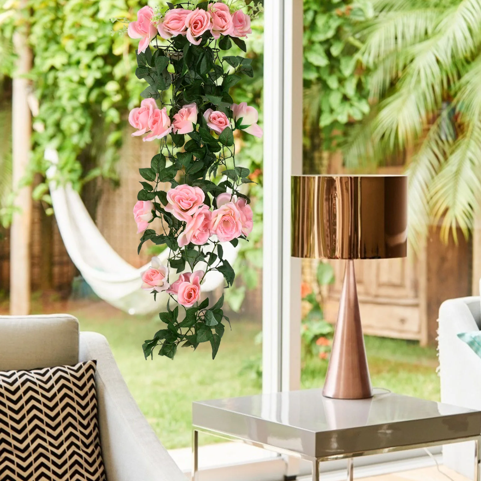 Artificial Rose Vine Fake Flower Garland Garden Craft Art Decor Han