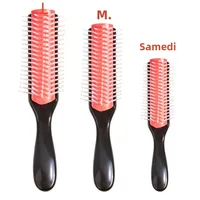 Brosse à cheveux démêlante à 9 rangées, masseur de cuir chevelu, peigne humide et droit pour femmes et hommes, brosse à cheveux bouclés pour Salon 4