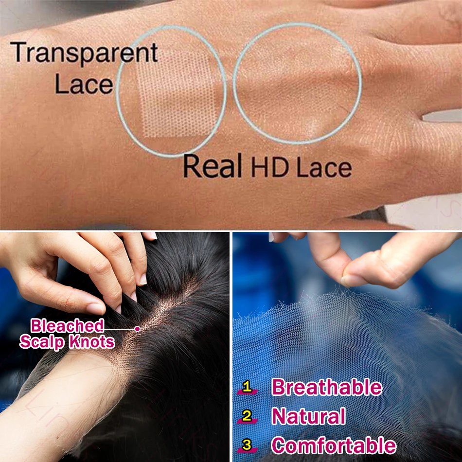 Human Hair Wig 13x6 HD Water Wave Lace Front Wig 360 40 Inch Loose Deep Wave Curly Lace Frontal 5x5 Closure Wig For Women