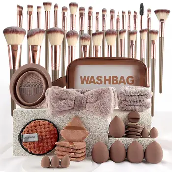 Set di 56 Strumenti di Bellezza Tutto-in-Uno, Kit Completo per la Cura del Viso e il Trucco, per Applicazione e Rimozione, Uso Domestico e Professionale