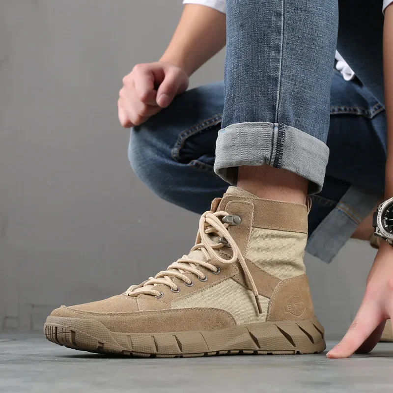 

Autumn and winter leather Martin Boots style and Korean version of high-top boots desert boots work shoes outdoor boots