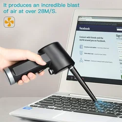 Plumeau sans fil, remplacement de bidons de gaz comprimé, souffleur Rechargeable pour ordinateur, nettoyage du clavier et des appareils électroniques 