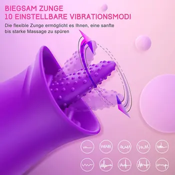 G Spot Silicone Vibrator With Tongue Licking Nipple Stimulator With Sex Toys With Powerful Motor Sex Toys For Women 18 Adult 5