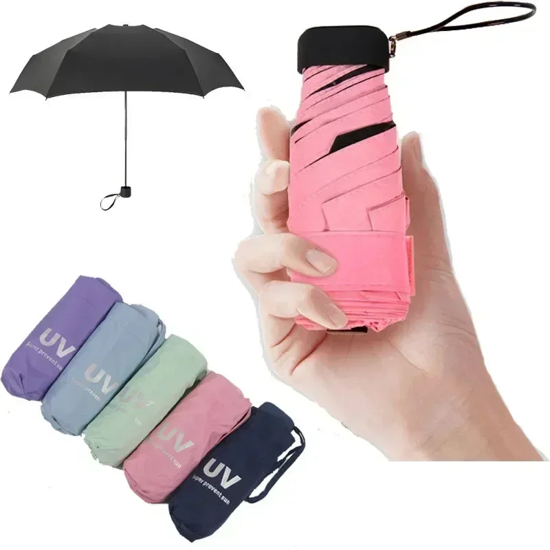 

Umbrella Small Folding Parasol Girls Windproof Men Anti-uv Women Rain Waterproof Pocket Travel Mini Fashion Portable