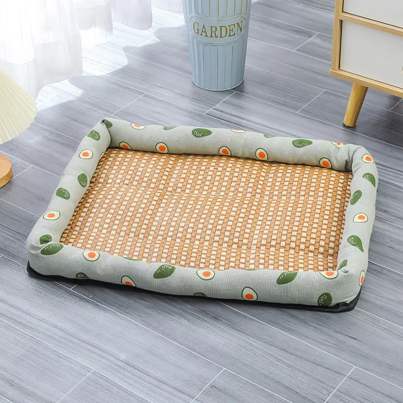 Summer Rattan Cat Bed Comfortable Pet Ice Mat For Cats Small Dogs Cat Nest Mat Kitten Puppy Beds Cushion Pets Supplies_voghion.com