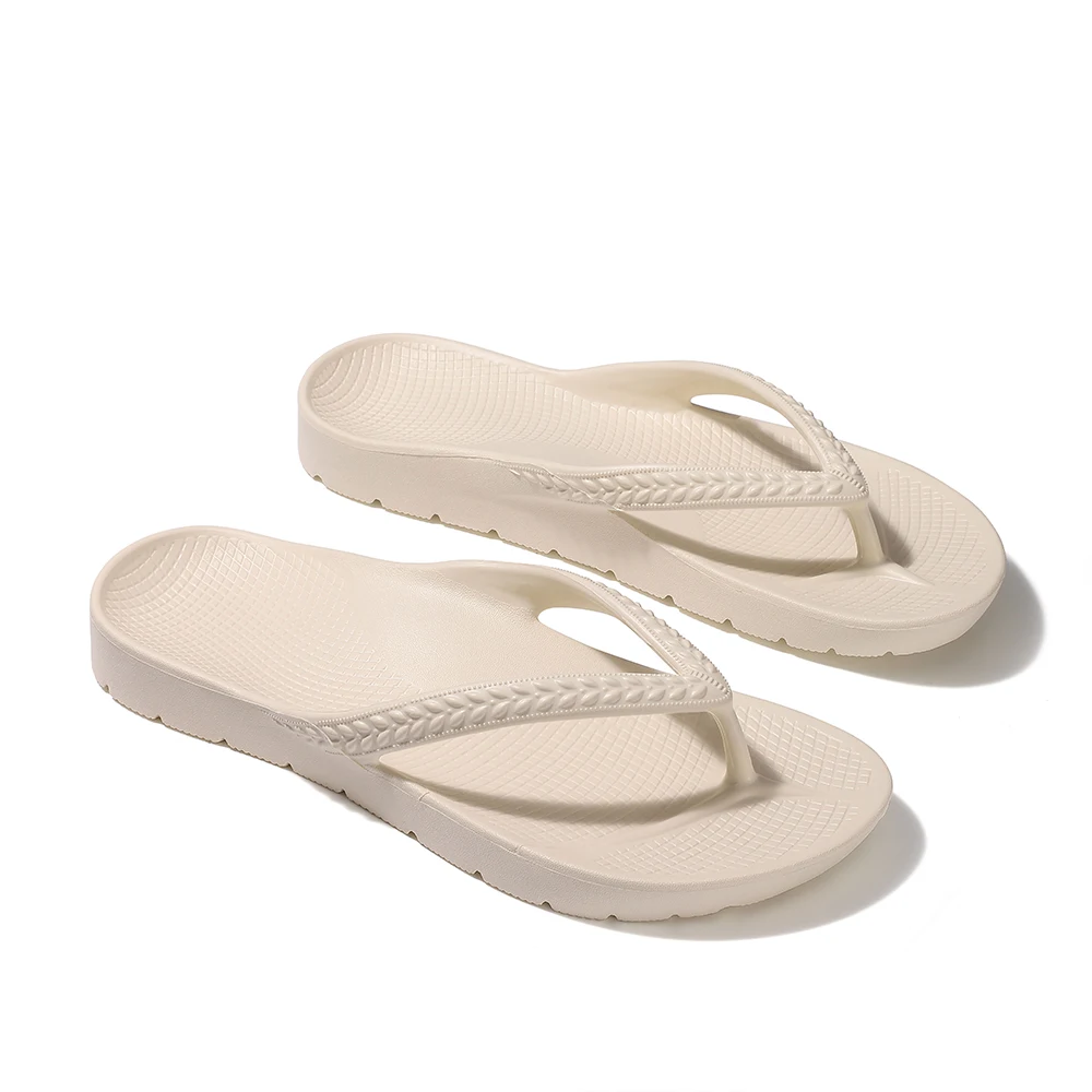 Shevalues Damen-Flip-Flops mit Fußgewölbestütze, bequeme, leichte orthopädische Sandalen für Plantarfasziitis, modische Strandpantoffeln – Detail 22