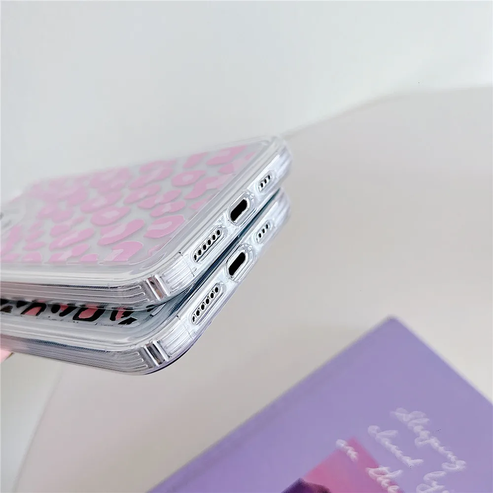 Leopard Print Fall Klar Silikon Abdeckung Für iPhone 12 13 11 Pro Max 14 15 Plus Airbag Stoßfest Funda_voghion.com