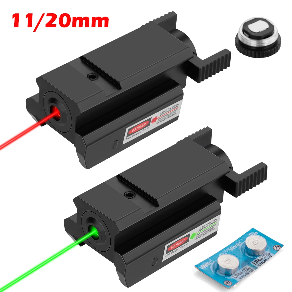 Tactical Red Green Dot Laser Weapon Gun Laser Sight Airsoft Pistol 20mm Picatinny Mount 11mm Dovetail Rail Glock 17 19 CZ