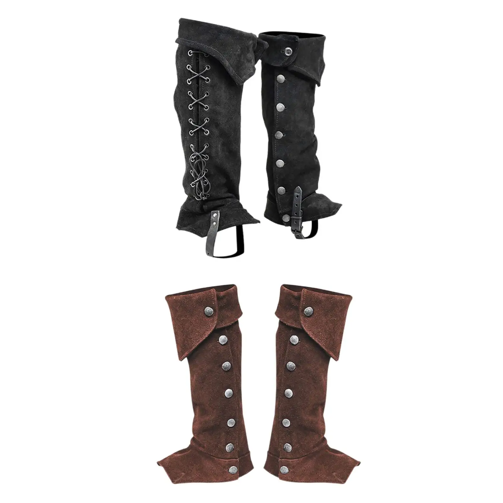 해적 부츠 탑 신발 커버 붕대 부츠 케이스 의상 액세서리 할로윈 축제를위한 Steampunk 군인 부츠 탑 커버