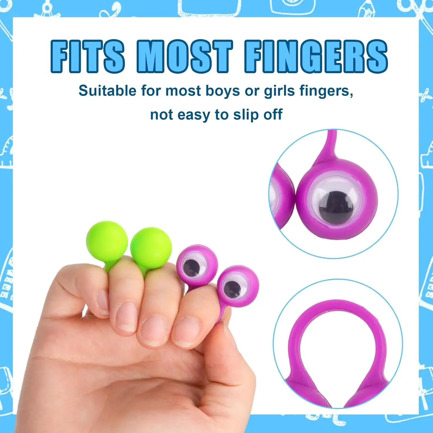20pcs Googly Eye Rings Finger Puppets Eye Rings Monster Wiggly Eyeball Ring Funny Finger Toys Gift for Kids Birthday Party Favor